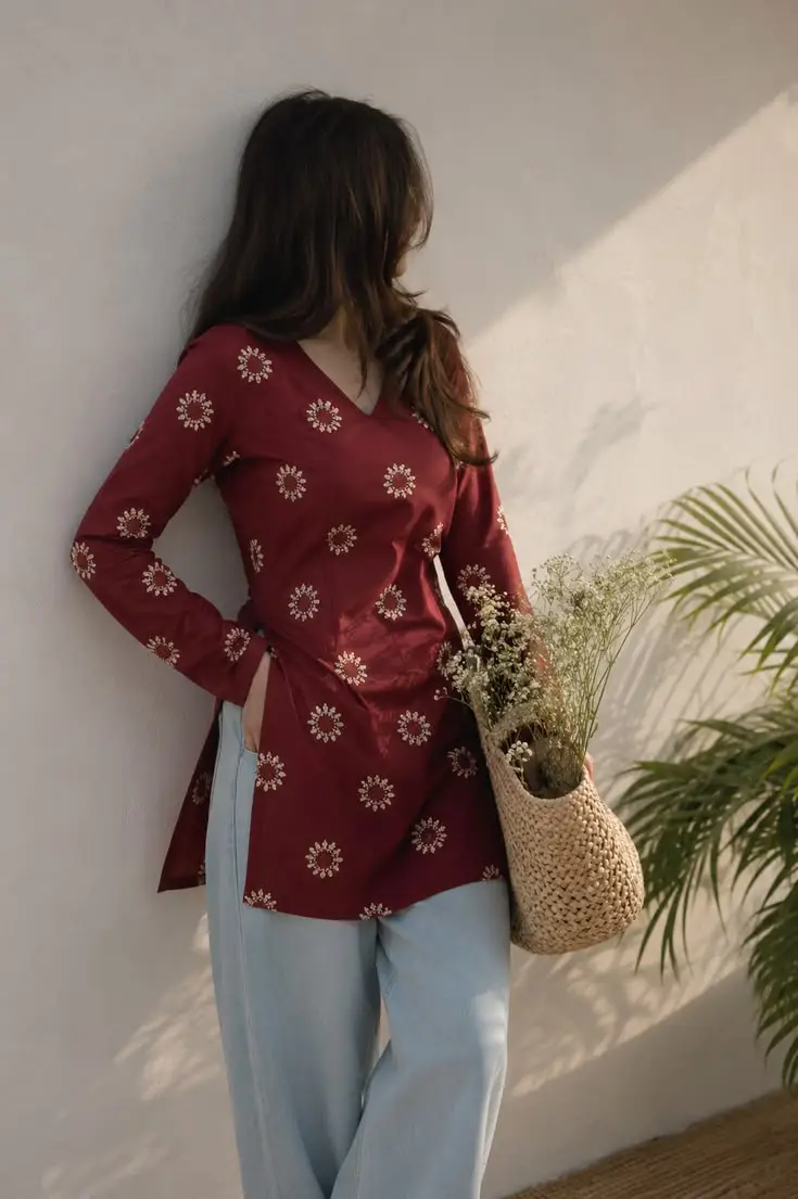 Rayon Printed Kurti Set